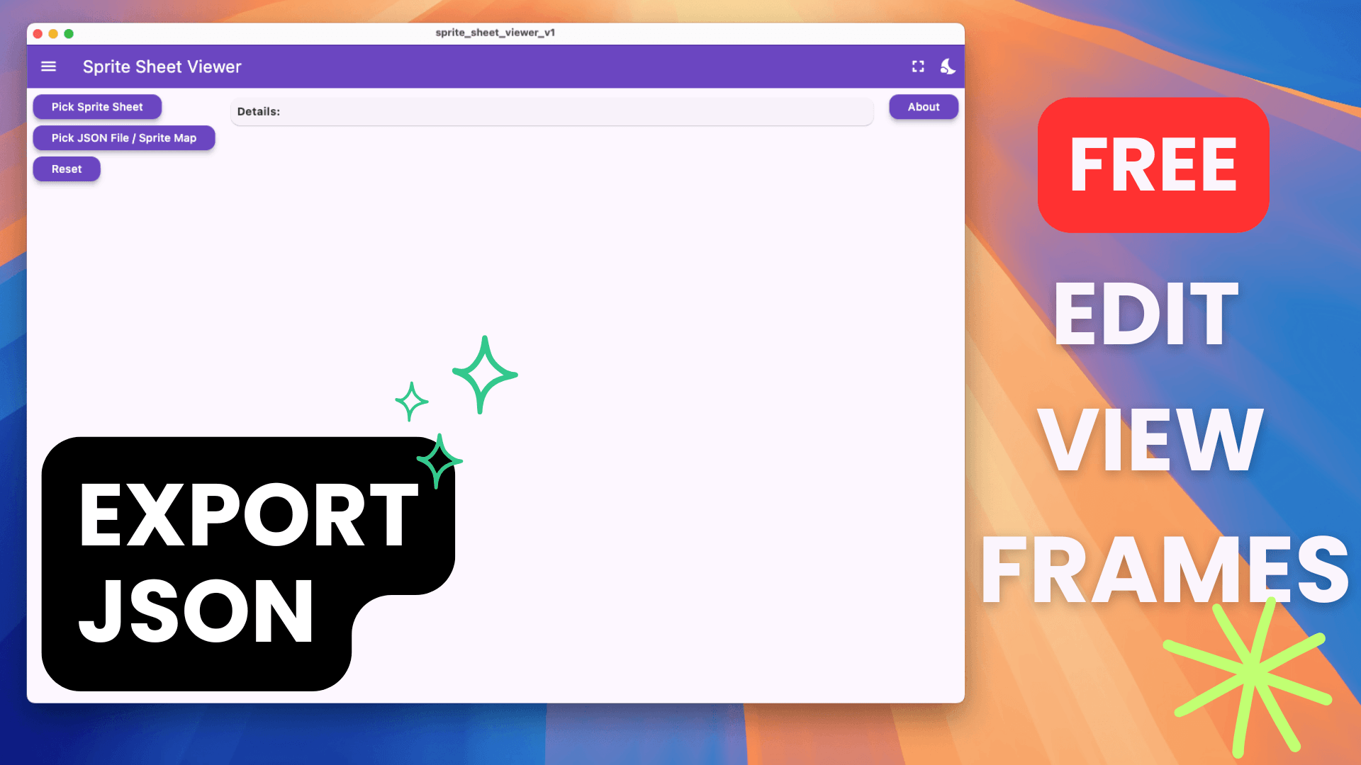 Sprite Sheet Viewer and Editor interface